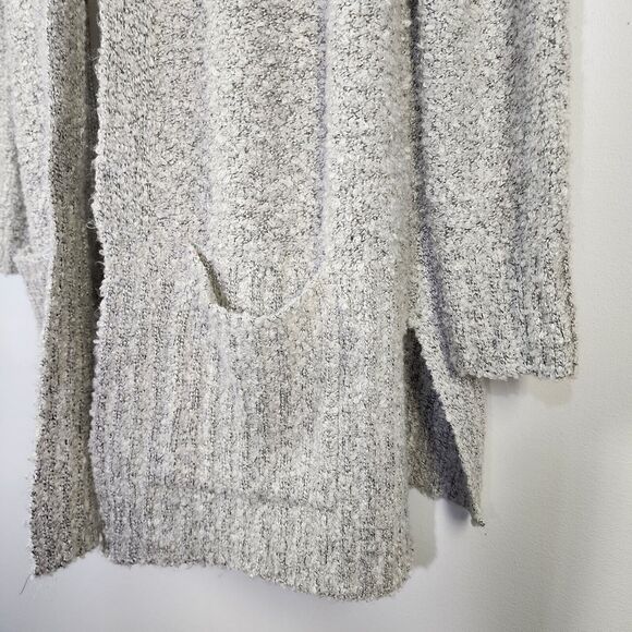 Tribekka 44 Cardigan Sweater Medium Gray Cozy Knit Open Front Pocket Long Sleeve - Picture 6 of 11